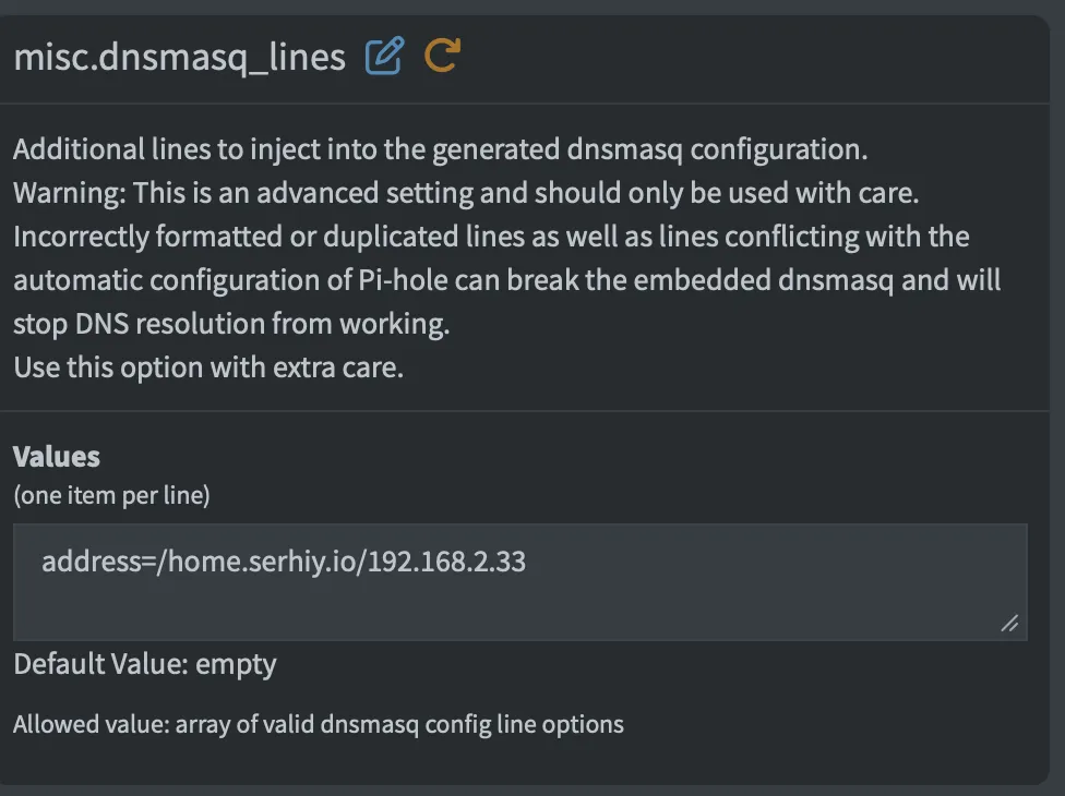 PiHole DNSMASQ